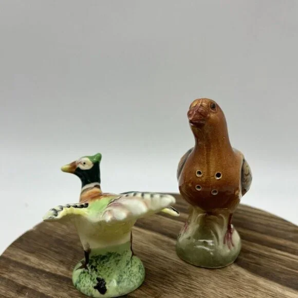Vintage Set Pair Pheasant Salt Pepper Shaker Birds Japan Cottage Core Farm House - Picture 4 of 9